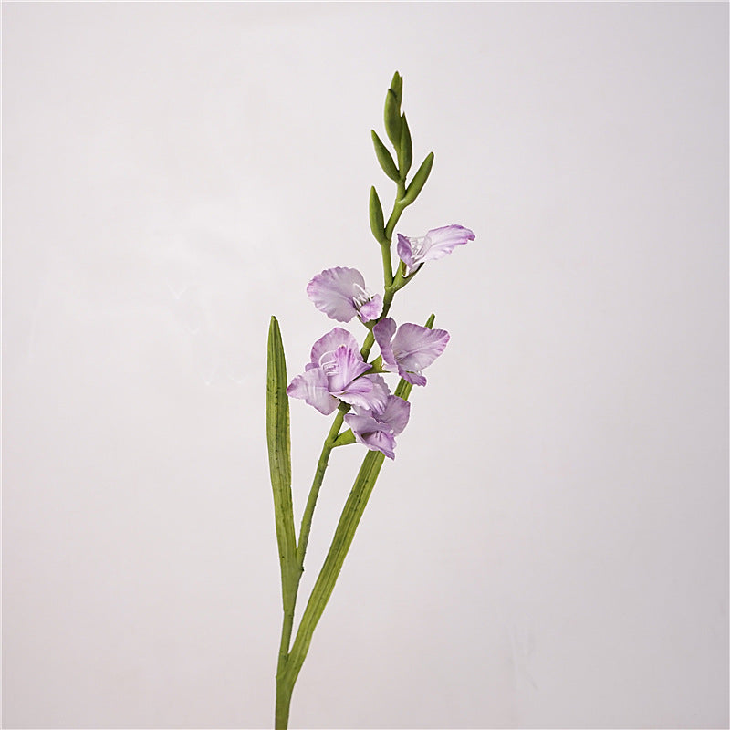 Lifelike Single Stem Gladiolus Flower for Living Room Décor - Elegant Silk Floral Centerpiece for Coffee Tables and Dining Tables, Perfect for Home Styling, Photography Props, and Wedding Decorations