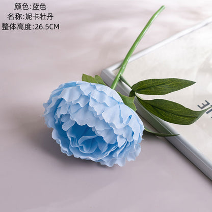 Realistic Single Stem Peony Artificial Flower - INS Style Decorative Home Accent for Weddings and Events, Perfect for Lasting Beauty in Your Decor - PJ1005