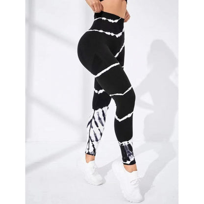 High Waisted Tie Dye Seamless Yoga Pants for Women Butt Lifting Fitness Leggings Striped Long Workout Trousers for Running and Gym Sessions