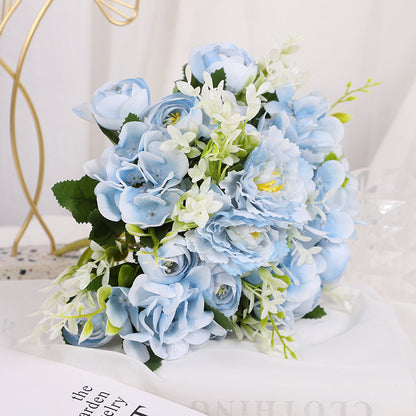 Realistic Artificial Flower Bouquet - Tina Hydrangeas and Lotus Flowers for Elegant Home Decoration in Living Room and Bedroom