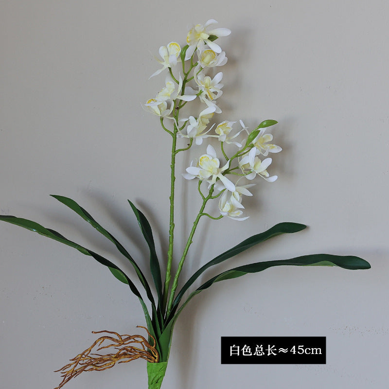 Realistic New 2-Prong Leaf Spider Orchid - Stunning Artificial Phalaenopsis & Epi-Dendrobium Flowers for Hotel & Home Decoration