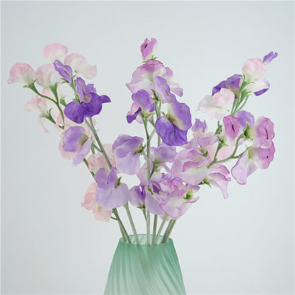 Realistic Faux Pea Blossom Table Centerpiece - Stylish Home Decor Floral Bouquet for Photography, Wedding Celebrations & Event Styling