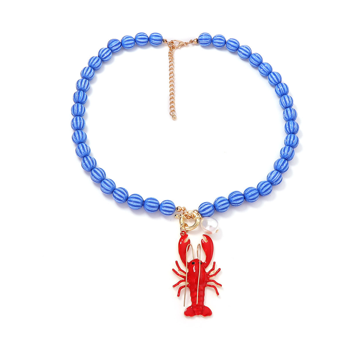Beach Vacation-Inspired Ocean Life Pendant Necklace with Colorful Beaded Design - Perfect Summer Jewelry for Women
