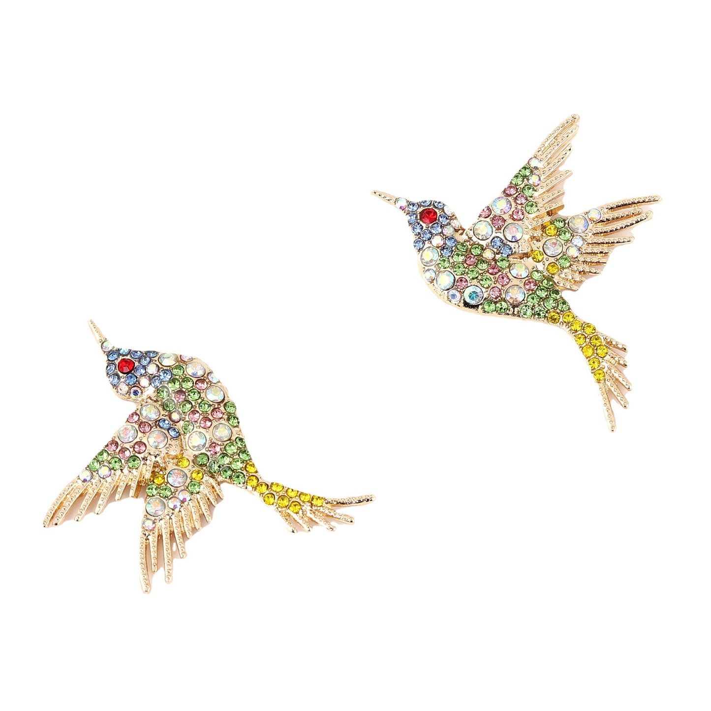 Hot-Selling Creative Design Exaggerated Cute Bird Hakin Color-Diamond Earrings – Eye-Catching Jewelry for Every Occasion!