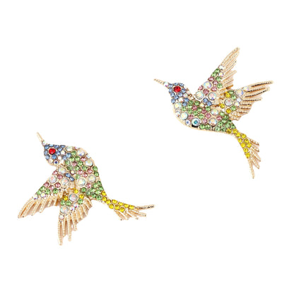 Hot-Selling Creative Design Exaggerated Cute Bird Hakin Color-Diamond Earrings – Eye-Catching Jewelry for Every Occasion!