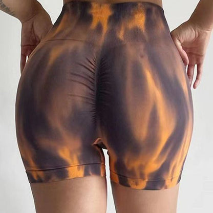 Seamless High Waisted Tie Dye Peach Butt Yoga Shorts for Women Quick Dry Workout Leggings Ideal for Training and Fitness