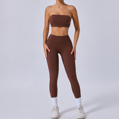 Versatile Detachable Strap Sports Bra and High Waisted Leggings Yoga Set Breathable Quick Dry Workout Outfit for Running and Fitness Enthusiasts