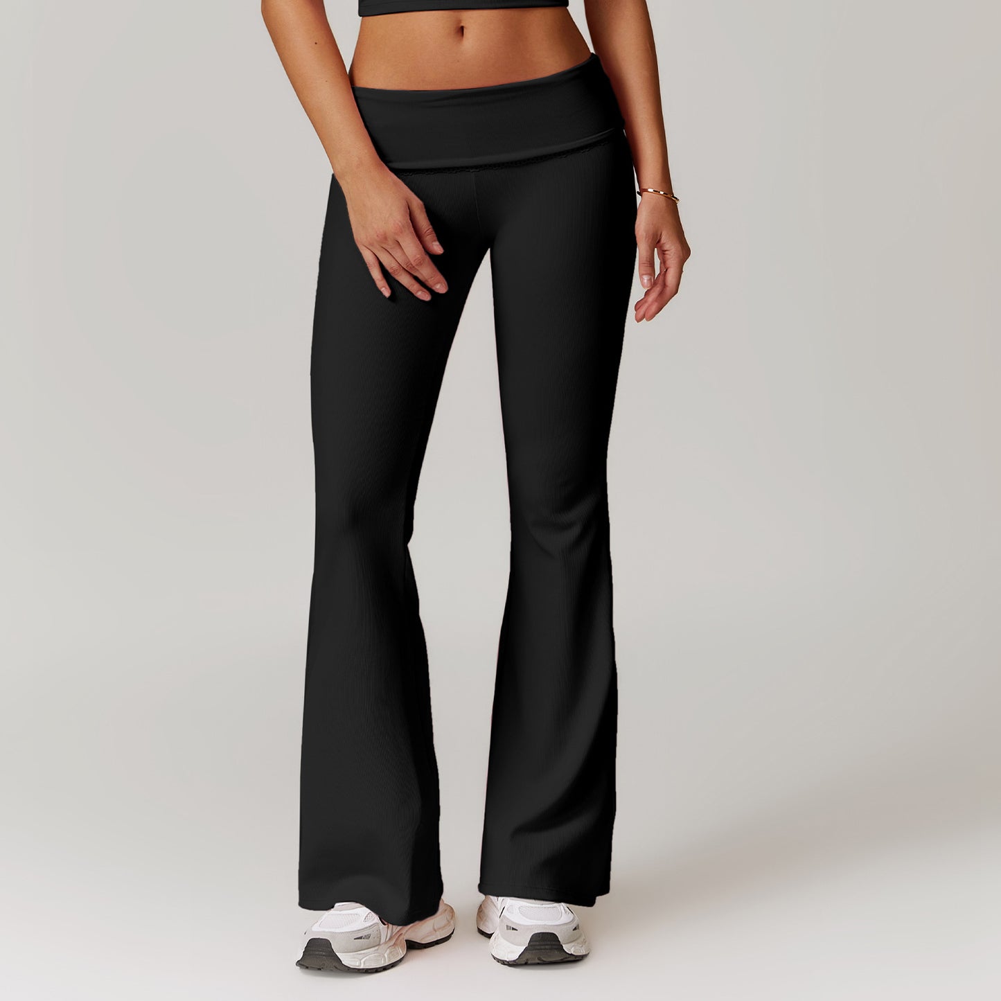 High Waisted Fitted Yoga Flare Pants Wide Legged Butt Lifting Casual Fitness Leggings 8828 for Comfort and Performance