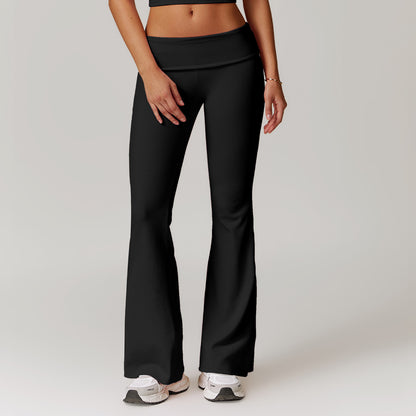 High Waisted Fitted Yoga Flare Pants Wide Legged Butt Lifting Casual Fitness Leggings 8828 for Comfort and Performance