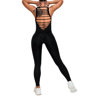 Seamless Moisture Wicking High Elastic Backless Women's Yoga Bodysuit for Intense Workouts