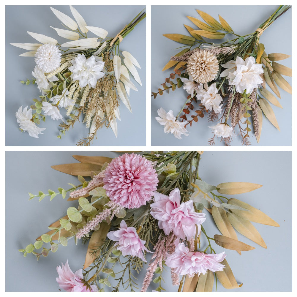 Stunning Simulated Flower Wall Décor: Seya Lilihua Handwritten Artistic Bouquet for Weddings, Perfect for Home and Event Decoration - CF01236A