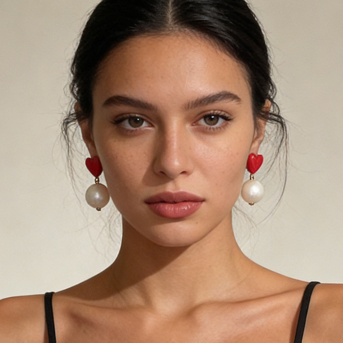 Elegant Minimalist Pearl Heart Earrings for Valentine's Day - Chic and Versatile Jewelry for Any Occasion