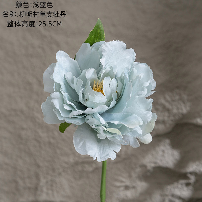 Single Stem Peony Artificial Flower - Lively Green Plant Wedding Decoration - INS Style PJ1031 - Perfect for Home Decor & Special Events