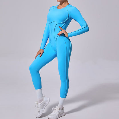 Women's Full Body Yoga Jumpsuit with Open Back Long Sleeve High Performance Leggings for Winter Workouts Comfortable and Supportive Activewear