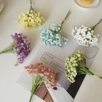 Realistic Baby's Breath Flower Bouquet for Weddings - Soft Touch Miniature Decoration with Fresh Aesthetic