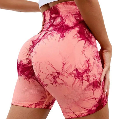 Women's Outdoor Fitness Shorts for Peach Butt Tie Dye Yoga Shorts High Elastic Quick Dry and ly Tight for Active Movement