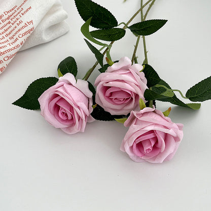 Elegant Single Velvet Faux Rose - Perfect for Valentine's Day, Wedding Decorations, and Hotel Accents - Luxurious and Realistic Floral Arrangement