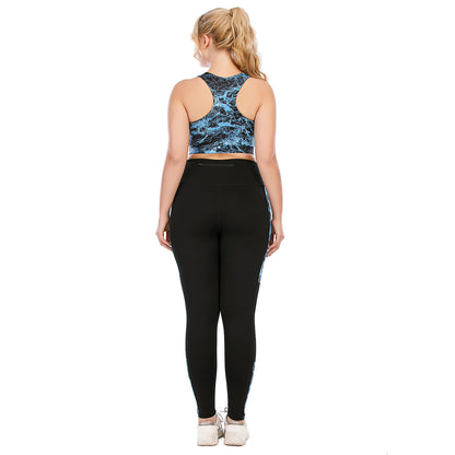 Plus Size Women's Fitness Outfit Set Yoga Suit with High Performance Leggings and Sports Bra for All Shapes and Sizes Model AU12061 AU12062