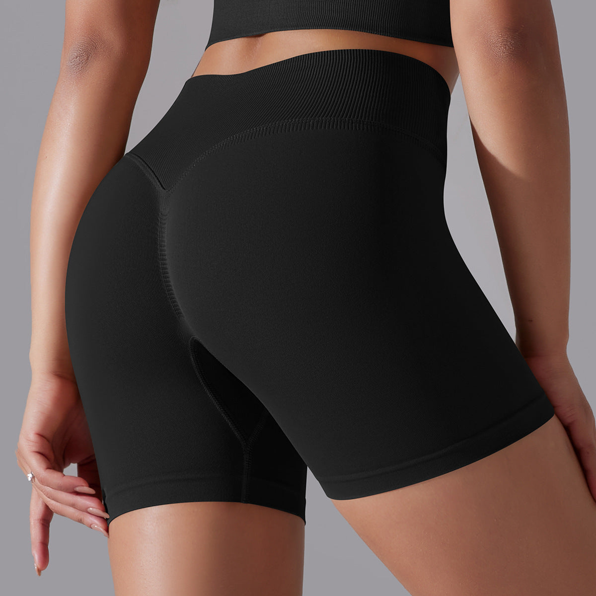 Seamless High Waisted Compression Peach Butt 3 4 Length Shorts for Running Yoga and Fitness Workouts