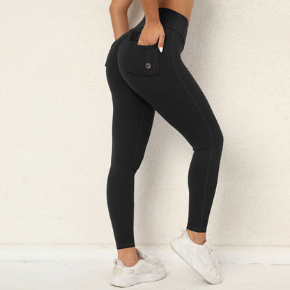 High Waisted Peach Butt Yoga Pants for Women Tight Fitting Pockets Quick Dry for Running and Fitness