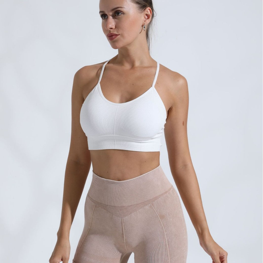 Knitted Yoga Set Versatile Sports Tank Top and Long Pants for Comfort Peach Butt Enhancing Fitness Yoga Shorts