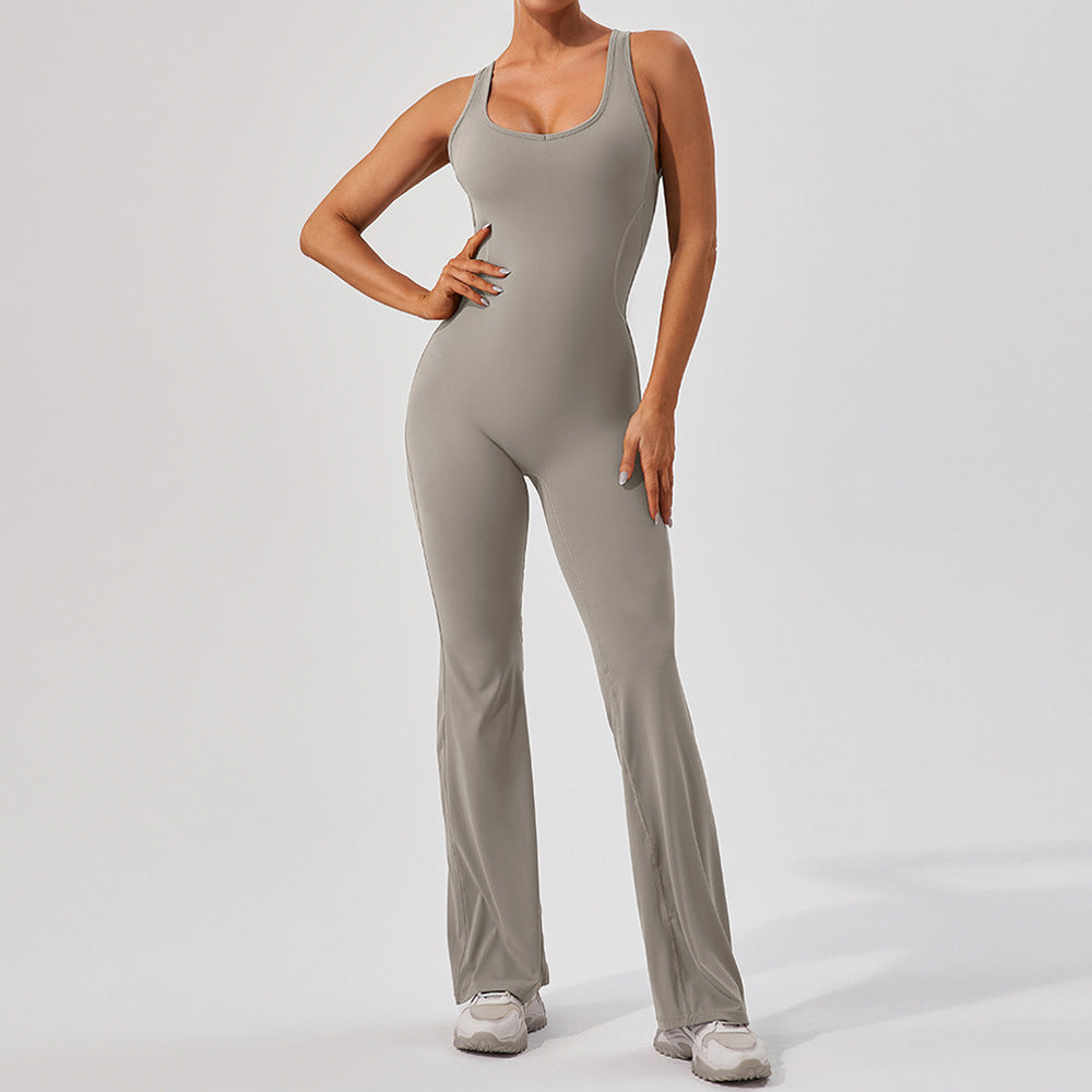 Quick Dry Fleece Lined High Waisted Yoga Jumpsuit for Dance and Fitness Flattering Supportive Design for Tummy Control and Lift