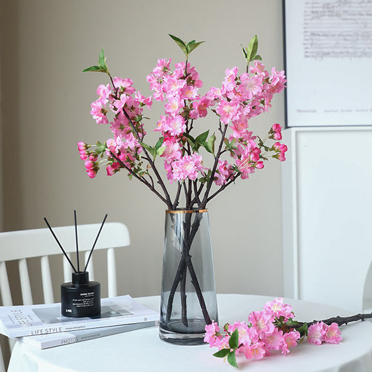 Charming Nordic Style Artificial Cherry Blossom Branches - Soft, Flexible Foam Decor for Home, Living Room, and Wedding Events