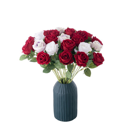 Elegant Faux Rose Wall Decor: Plush Velvet Rose and Pearl Embellished Flowers for Stunning Home and Holiday Decorations – Perfect for Any Occasion (Model MW03339Y)