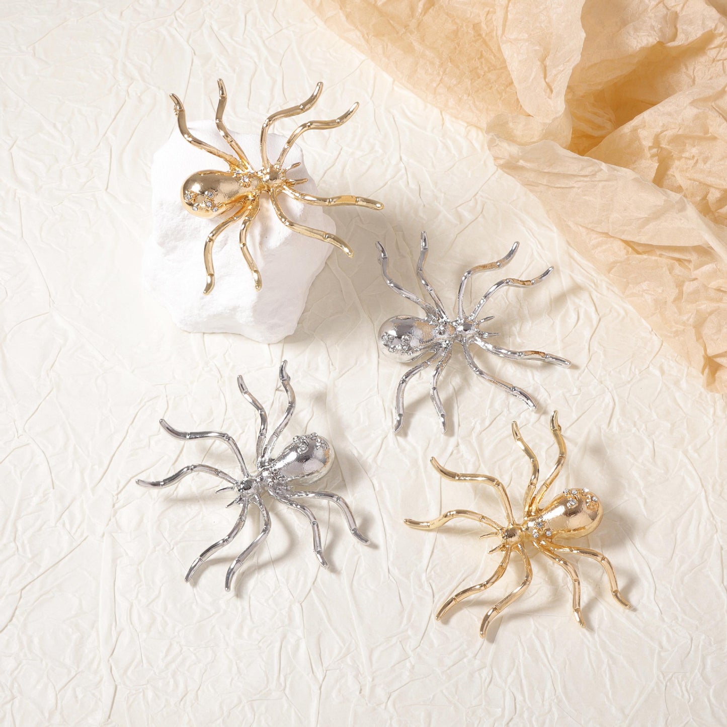 Trendy Urban Chic Oversized Alloy Spider Stud Earrings - Unique Alternative Design for Bold Fashion Statements