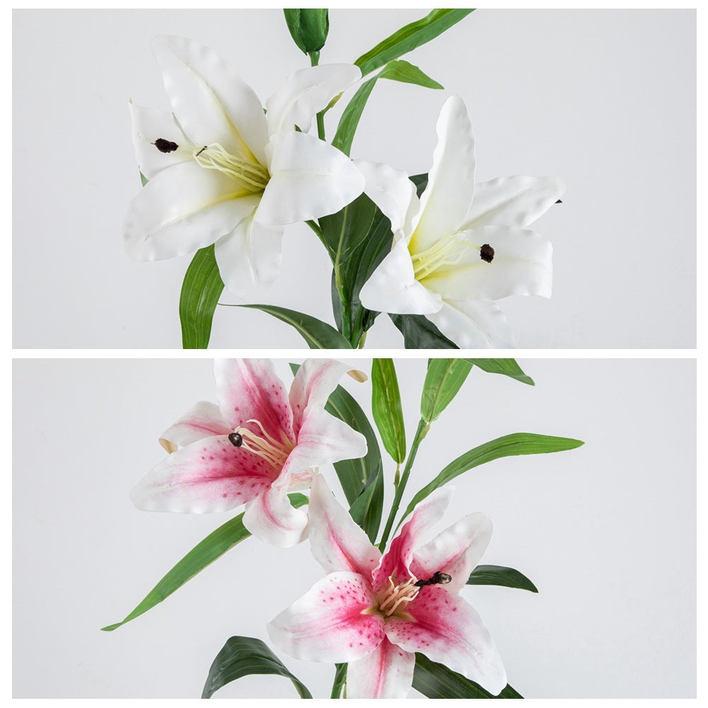 Realistic Perfumed Lily Gel Floral Decor – Elegant Faux Flowers for Weddings & Home Decoration – MW31579