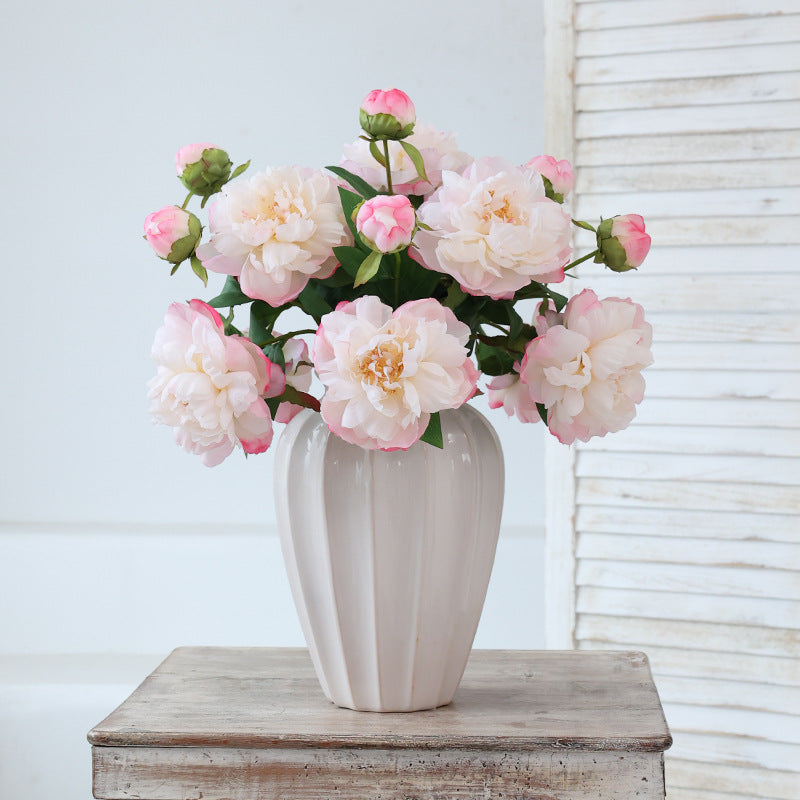 Stunning Faux Peony Flowers - Elegant 2-Headed Buddhist-Inspired Floral Arrangement for Wedding Decor and Home Interiors – Perfect for Living Room and Bedroom Soft Furnishings