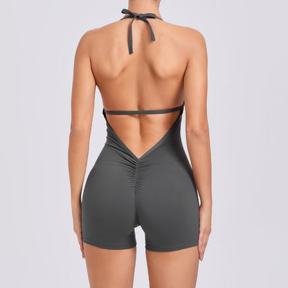 All in One Women's Fitness Yoga Dance Bodysuit Slimming Peach Butt Lifting Stretchy Activewear for Yoga Dance and Workouts