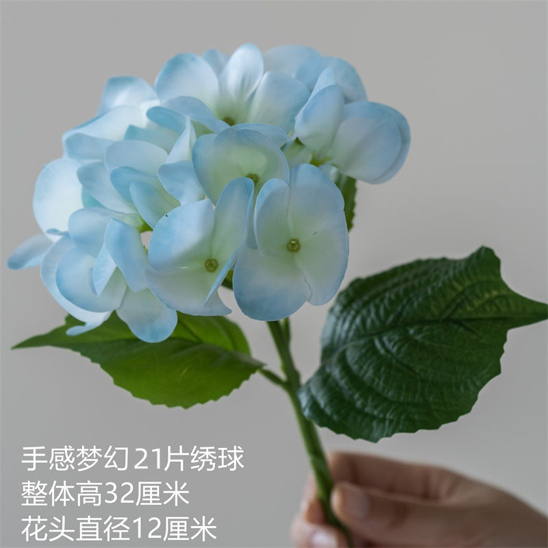 Single Stem 3D Printed Hydrangea Faux Flower – Elegant Home Decor for Living Room or Dining Table, Beautiful Preservation Flower Arrangement