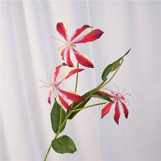 Realistic Artificial Flame Lily Stem - Stunning Faux Floral Display for Photography, Home Decor, and Interior Design Projects