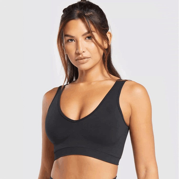 Chic Sports Bra with Padding Women's Short Yoga Top for Workout and Fitness