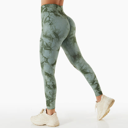 High Waisted Seamless Tie Dye Yoga Leggings for Women Sculpting Tummy Control and for Fitness and Fashion