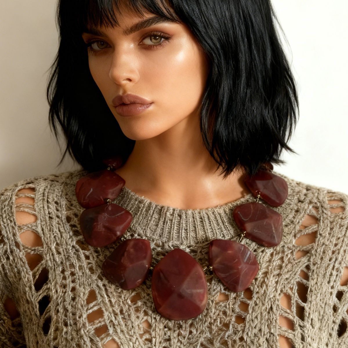 Chic and Unique Geometric Resin Necklace with Bold, Luxurious Design for Effortless Style