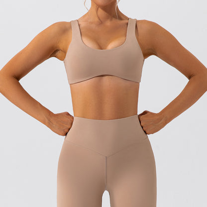 High Waisted Butt Lifting Yoga Set for Women Quick Dry Running and Fitness Apparel with Back Design