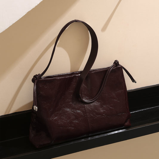 Genuine Leather Women's Tote and Crossbody Bag Chic Work Bags with High End Style for Fall Winter Unique Designs for Modern Women
