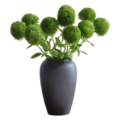 Realistic Green Sericite-Dahlia Faux Plant - Soft Touch Resin Potted Home Décor for Elegant Interior Design Projects