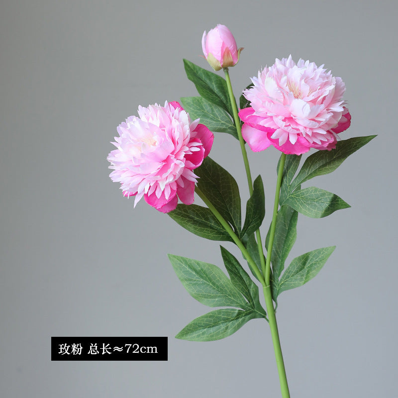 High-Quality Artificial Peony Flower Arrangement - Realistic Faux Lotus and Peony Floral Decor for Home Interiors and Model Rooms