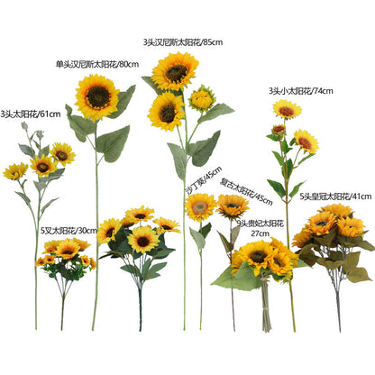 Stunning Realistic Sunflower Stem -  Faux Sunflower Bouquet for Home Décor – Brighten Up Your Space with Lifelong Natural Beauty!