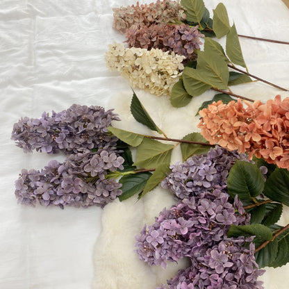 Stunning Autumn-Hued Hydrangea Faux Flowers for Wedding Décor and Photography Props - Perfect for Monet Garden Themed Events