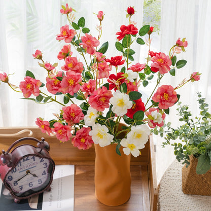 Stunning Artificial Rose, Peony, and Peach Blossom Bouquet for Home Decor and Weddings | Realistic Floral Arrangement for Handheld and Wall Displays - MW15188