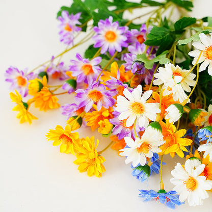 Realistic Artificial Daisy Bouquet - 15 Stem Faux Daisy Floral Arrangement for Home Decor, Photography Props, and Events