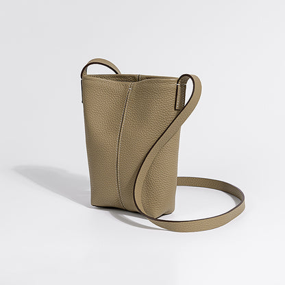 Minimalist Genuine Leather Crossbody Phone Bag for Women Compact Versatile and Mini Purse for Everyday Use