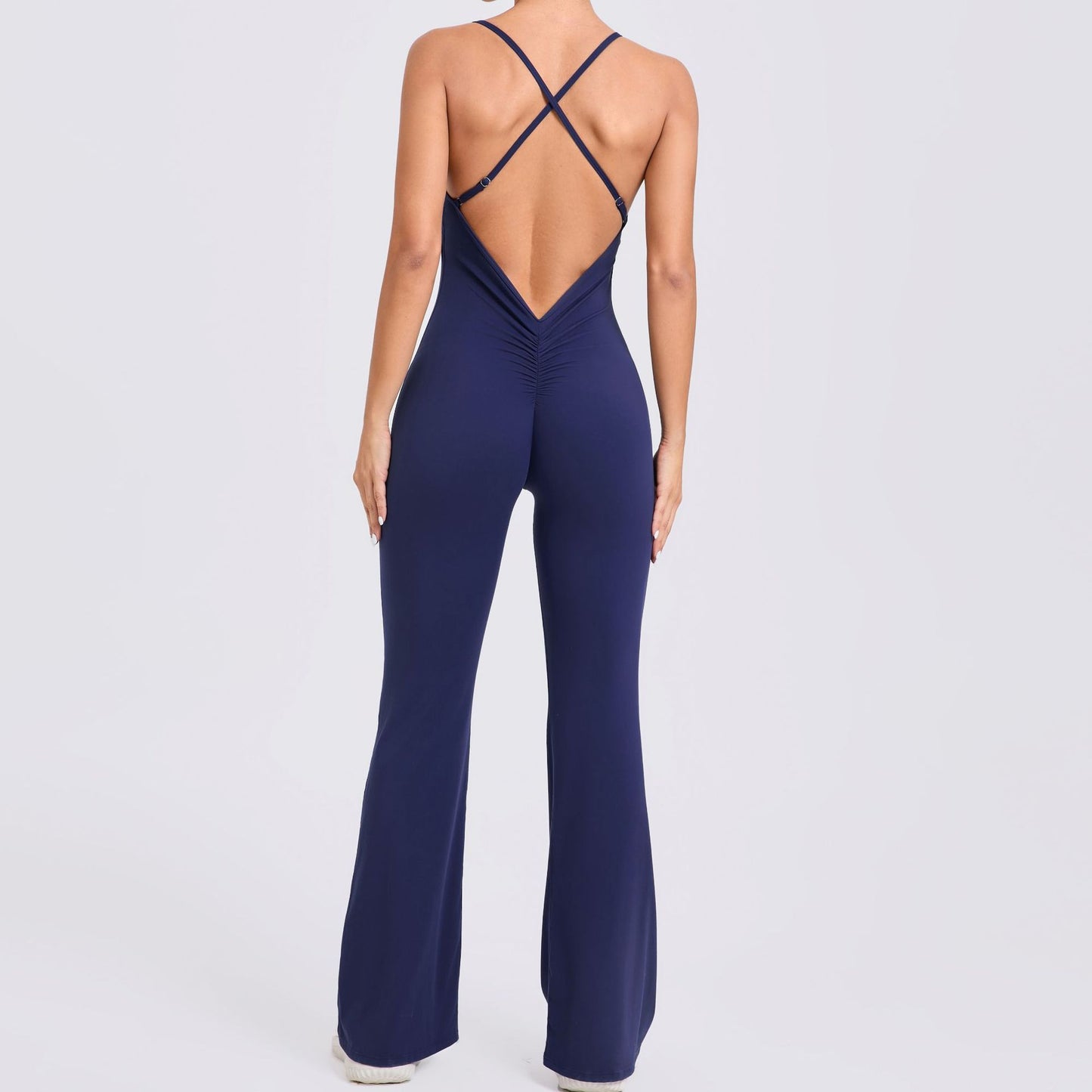 Adjustable Strap Spandex Yoga Jumpsuit with Hollow Design Sculpting Bodysuit for Enhanced Curves Comfort in Fitness Activities