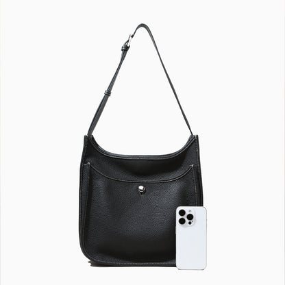 Genuine Leather Tote Bag Large Capacity Work Commute Crossbody Bag for Women Versatile Shoulder Bag with Classic Elegance