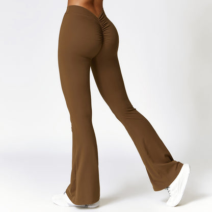 High Waisted Quick Dry Yoga Bell Bottoms for Women Peach Shaping Leggings for Comfort and Style