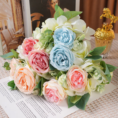 Elegant Korean Style Wedding Bridal Bouquet with Faux Peonies - Perfect for Home Décor, Photography Props, and Special Occasions